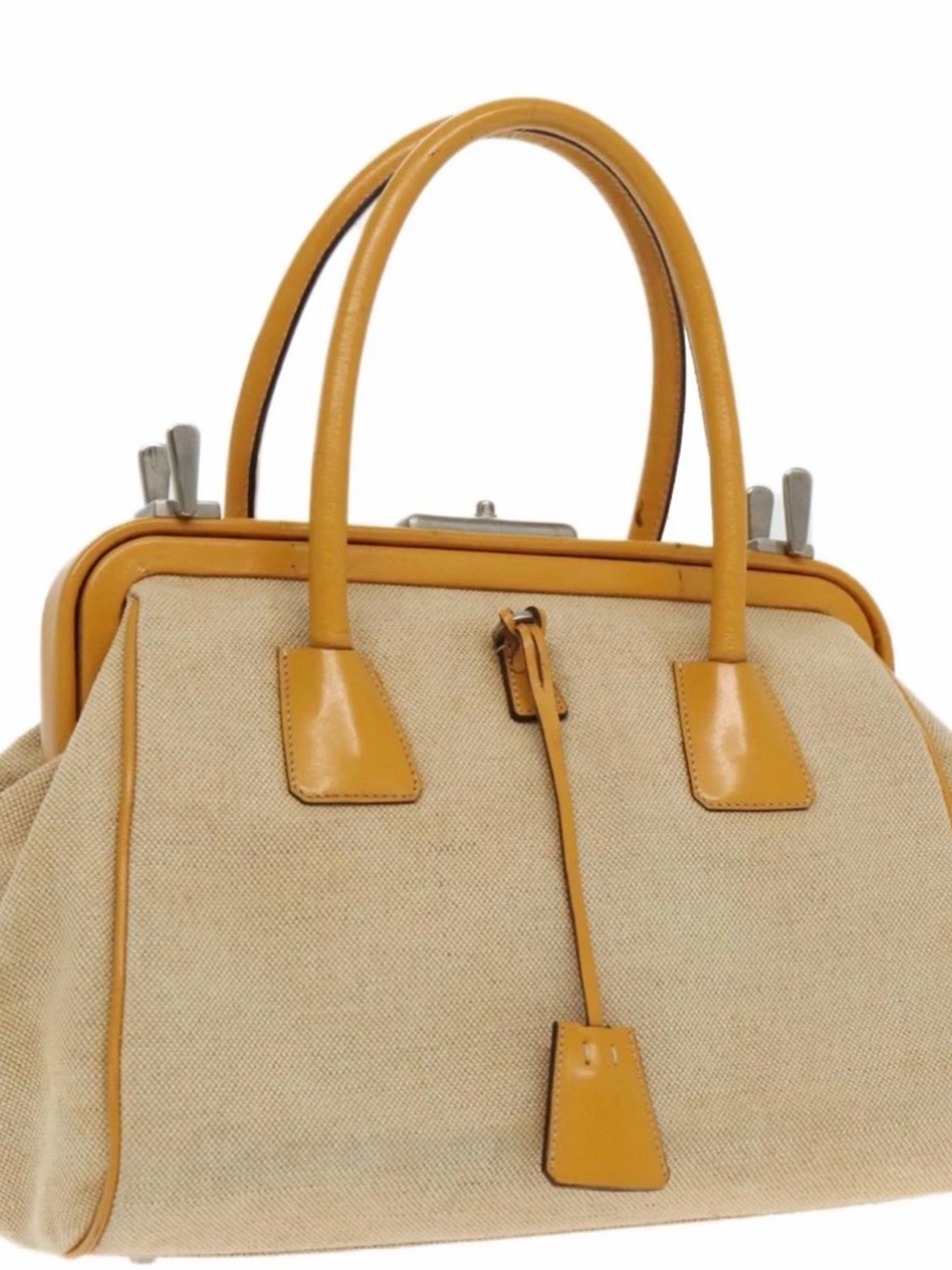 Prada Canvas Madras Cerniera Doctor Bag